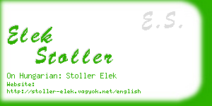 elek stoller business card